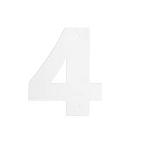 Цифра дверная Пермь "4" белая 60 мм Цифра дверная Пермь "4" белая 60 мм