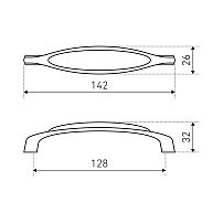 StahlBuro C0003-128 2шт., AS состаренное серебро. Ручка-скоба мебельная (10, 100)