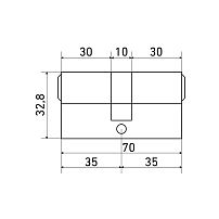 Стандарт MAX 70 (35х35) SB 5кл мат.золото перф.ключ/ключ Цилиндровый механизм (80,10)